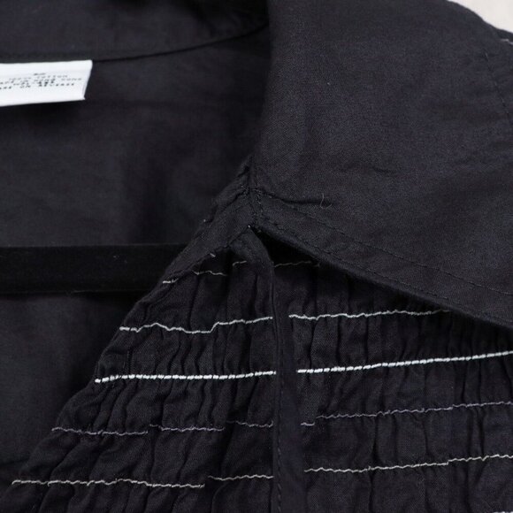 Levi's Collared Shirt Womens Size Large‎ Black Pullover Embroidered Long Sleeve - Picture 7 of 7